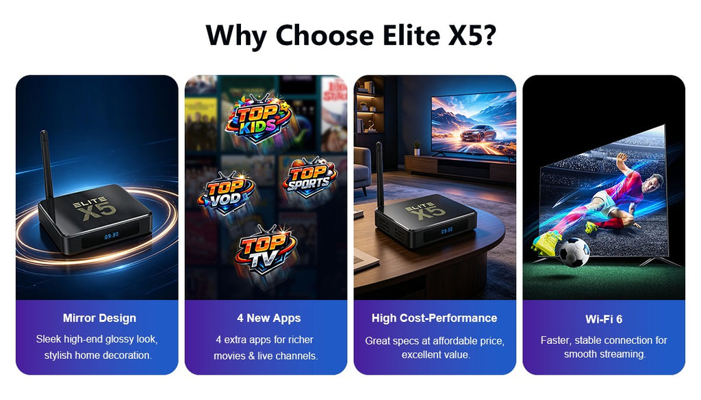 Elite X5 Smart Tv Streaming Box| Entertainment Hub
